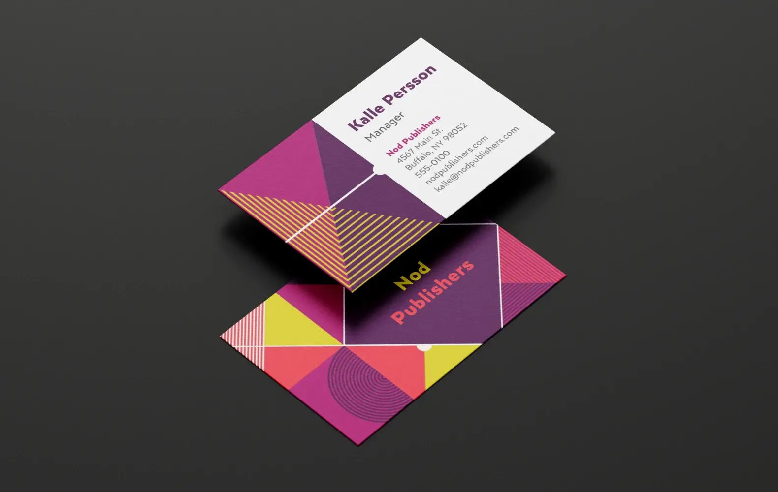 Business card with the business name prominently positioned.