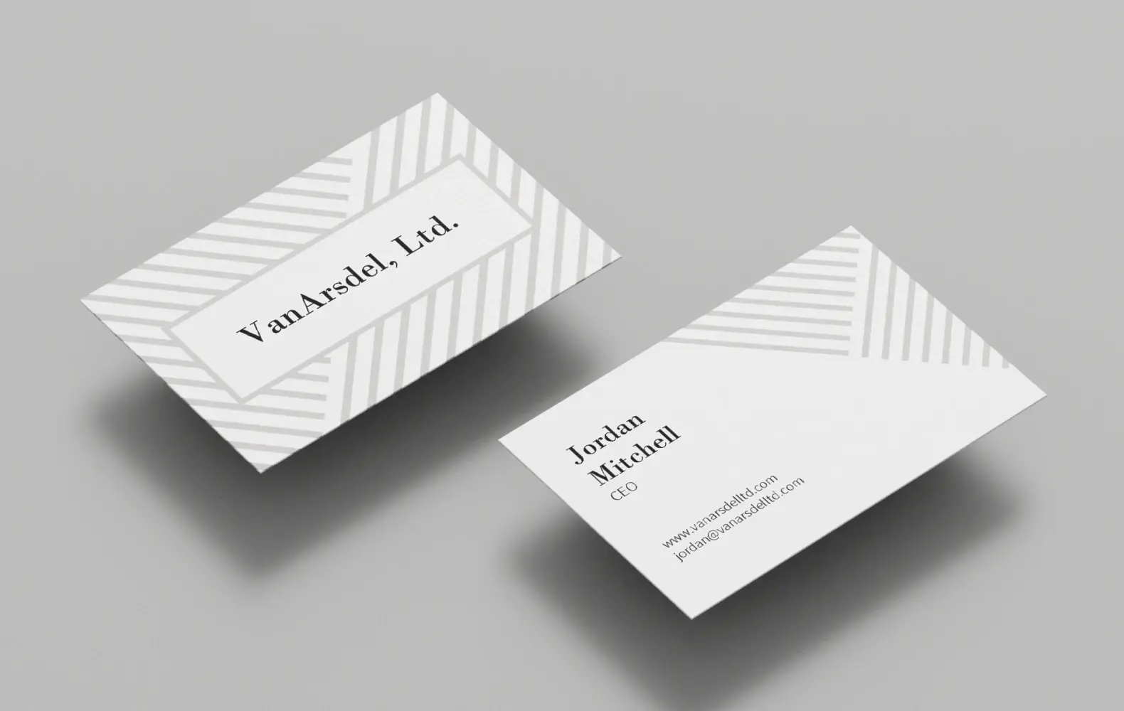 Business cards with a lot of white space.