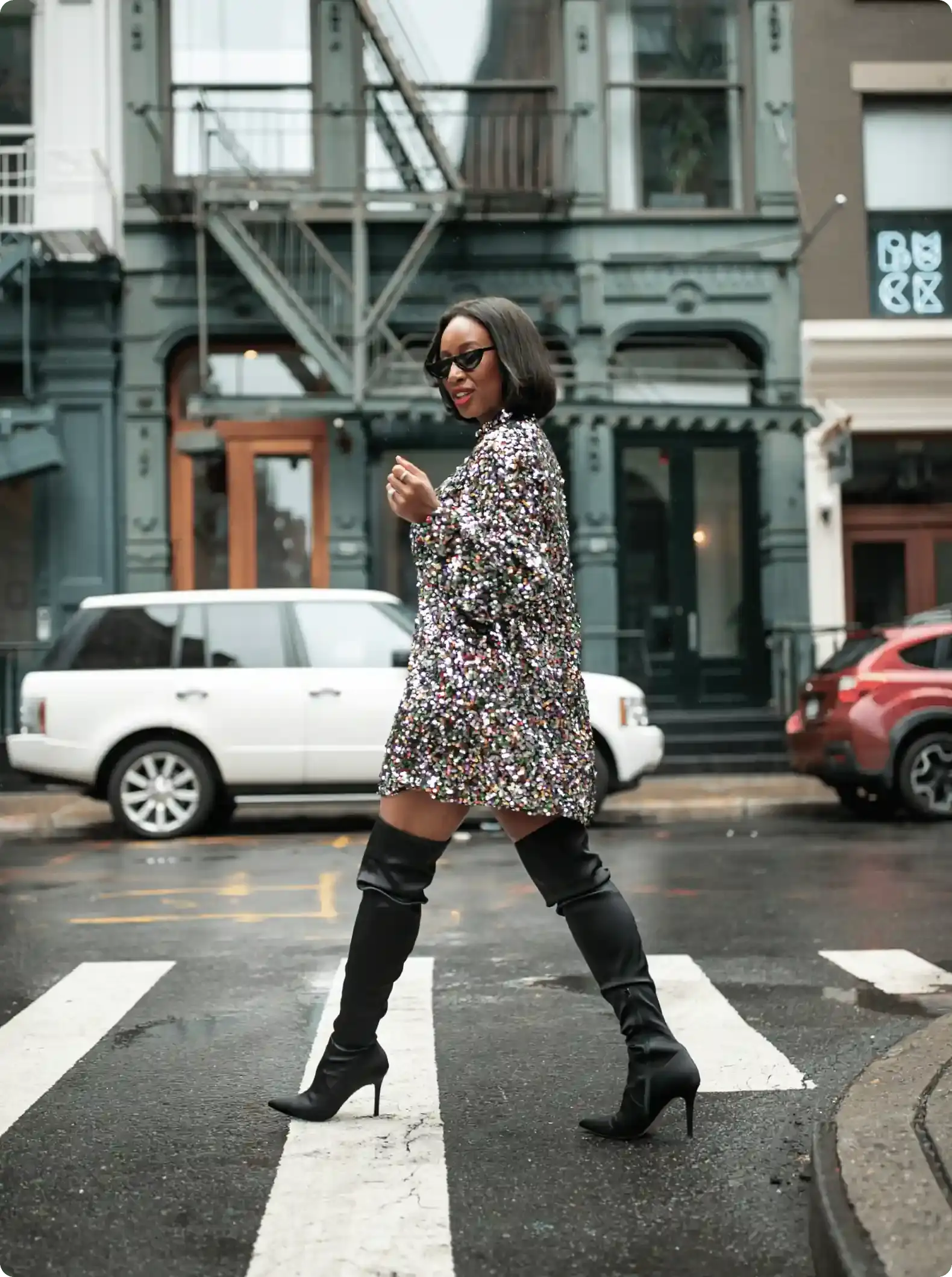 A photograph by Denisse Myrick showing street-style fashion.