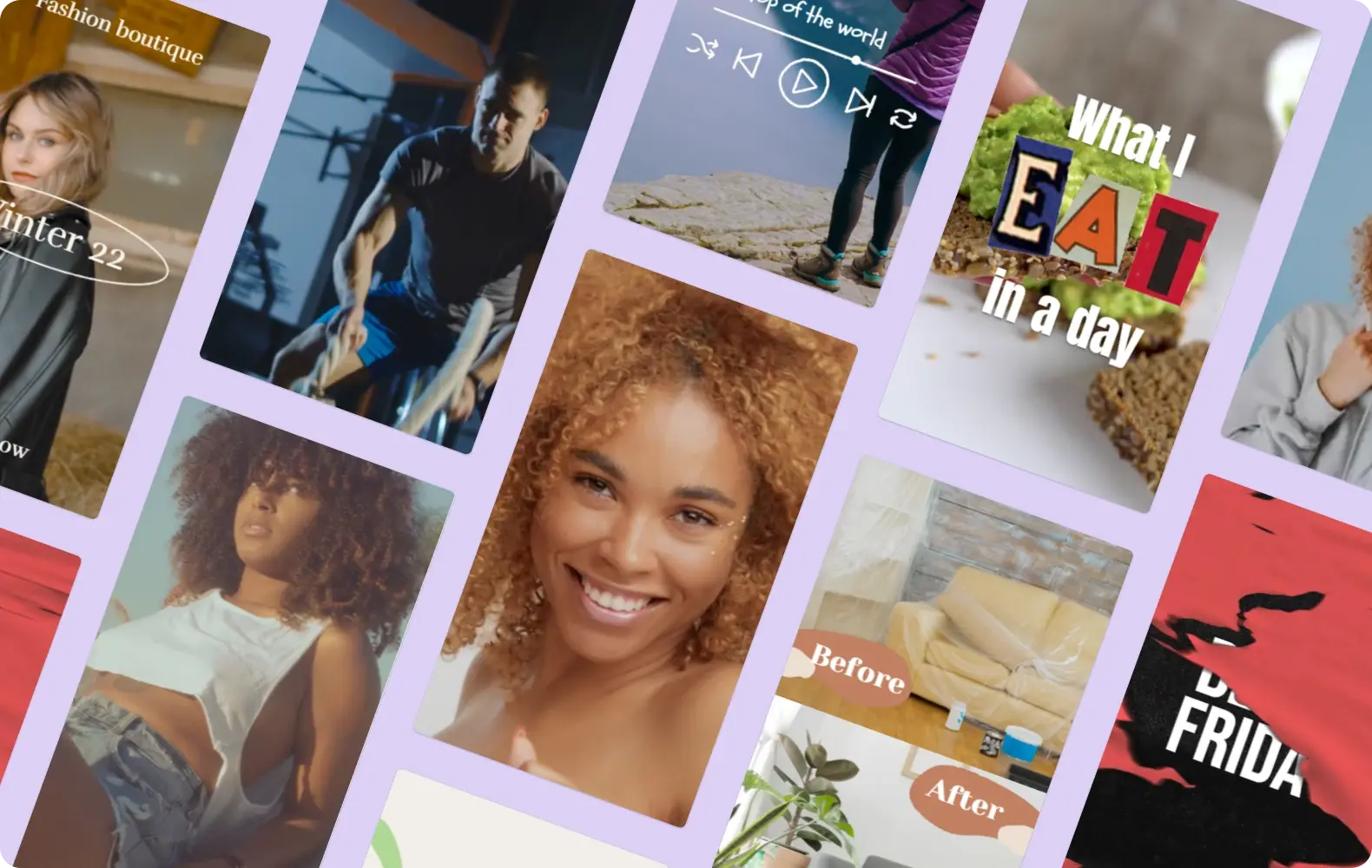 Thumbnail images of TikTok video templates available on Microsoft Create.