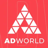 The Adworld logo - a geometric letter A against a red-orange background. 