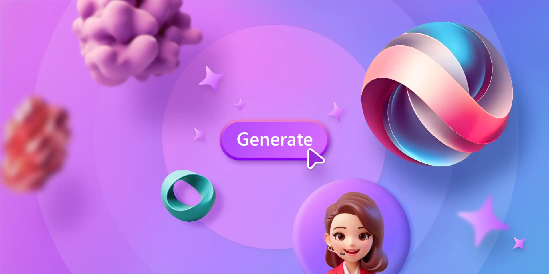 Purple "Generate" button from Microsoft Designer