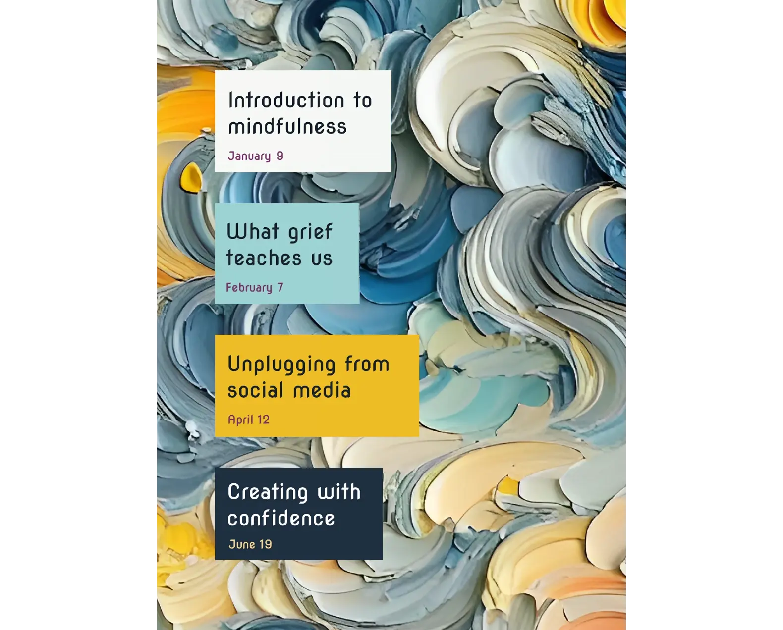 mindful social media banner with paint palette background