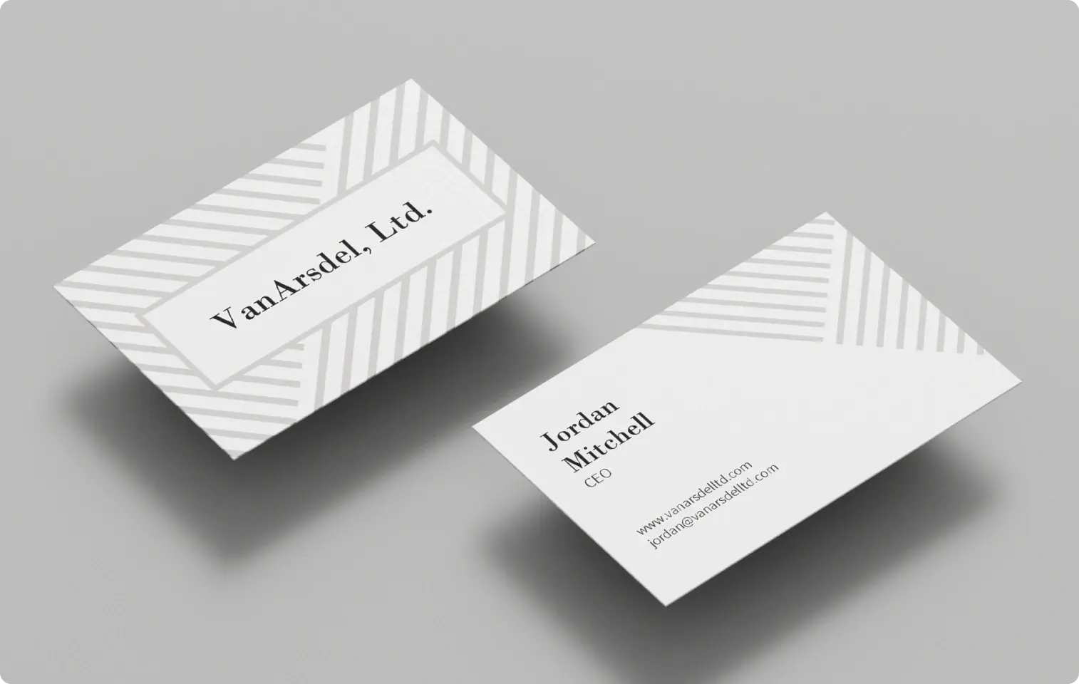 Business cards with a lot of white space.
