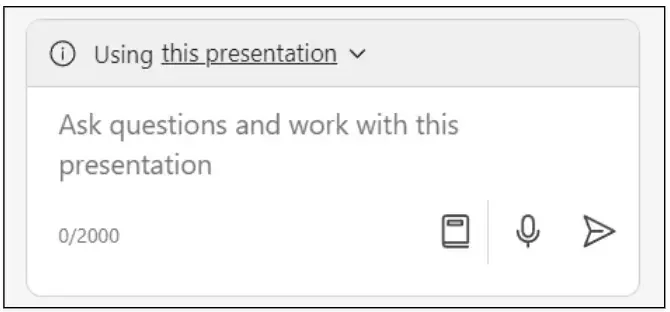 A screenshot within PowerPoint where you select "Using this presentation" 
