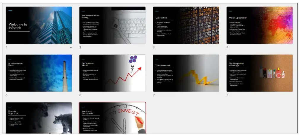 A screenshot of all PowerPoint slides in the presentation