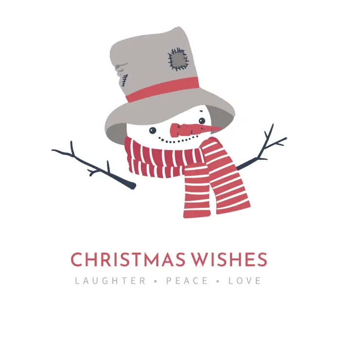 An image of a snowman-themed template in Designer. 