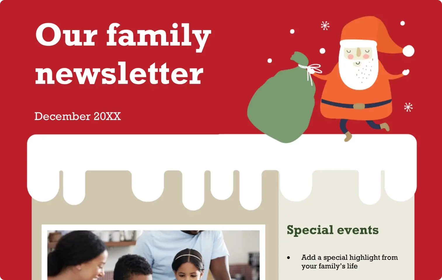 A picture of the Family Christmas newsletter template