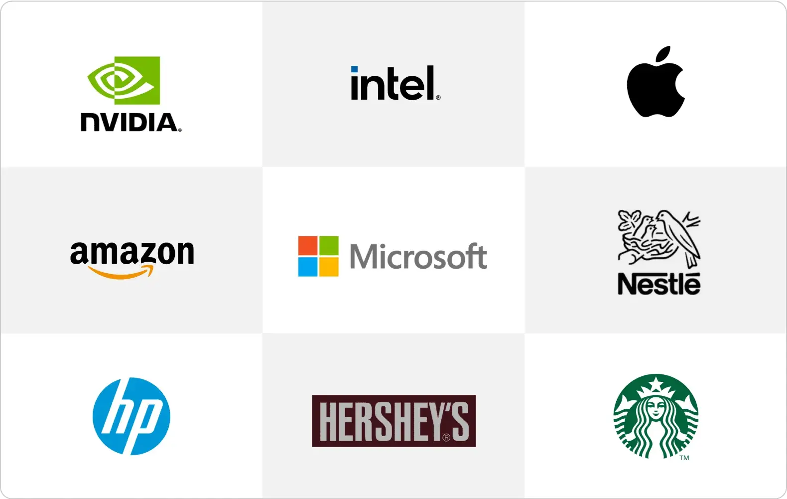 Exemple de nombreux logos d’entreprise.