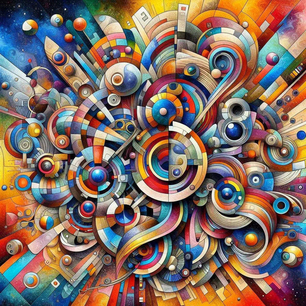 A gorgeous maximalist painting (created by Microsoft Designer)