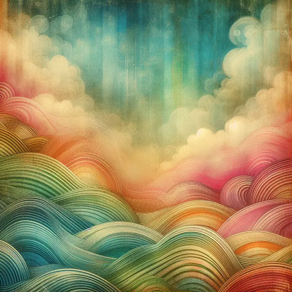 A beautiful textured background with clouds and colorful swirls