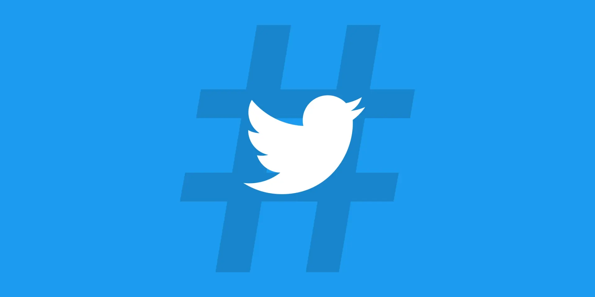 twitter logo with a hashtag