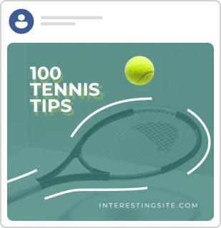 100 tennis tips Facebook post template