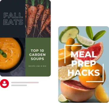 Garden soups and meal prep hacks Pinterest ad templates