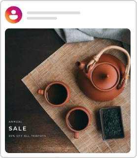 Teapot sale Instagram post template