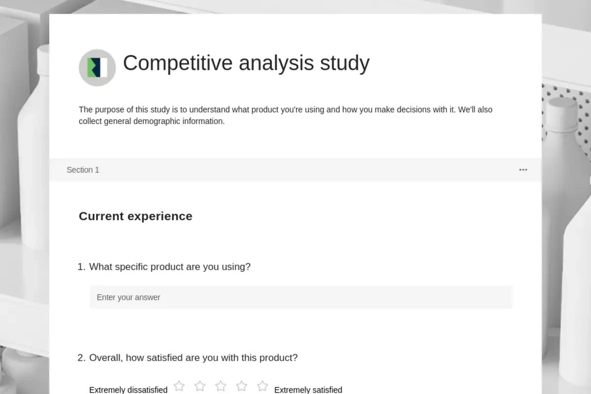 Competitive analysis study gray