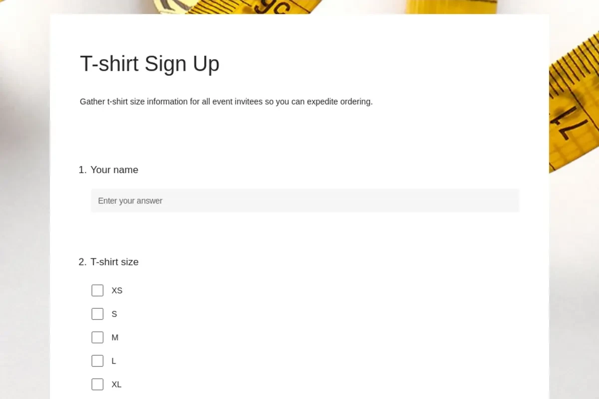 T-shirt sign up yellow