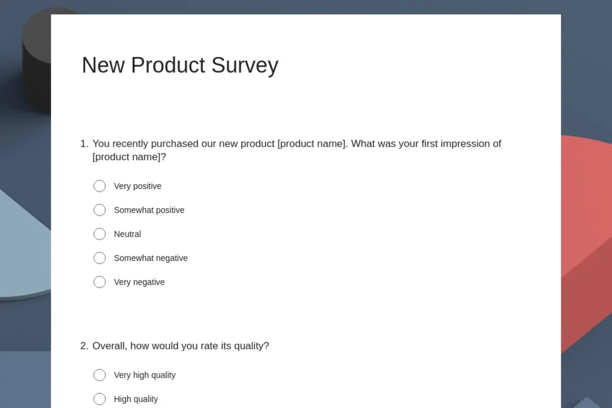 New product survey blue