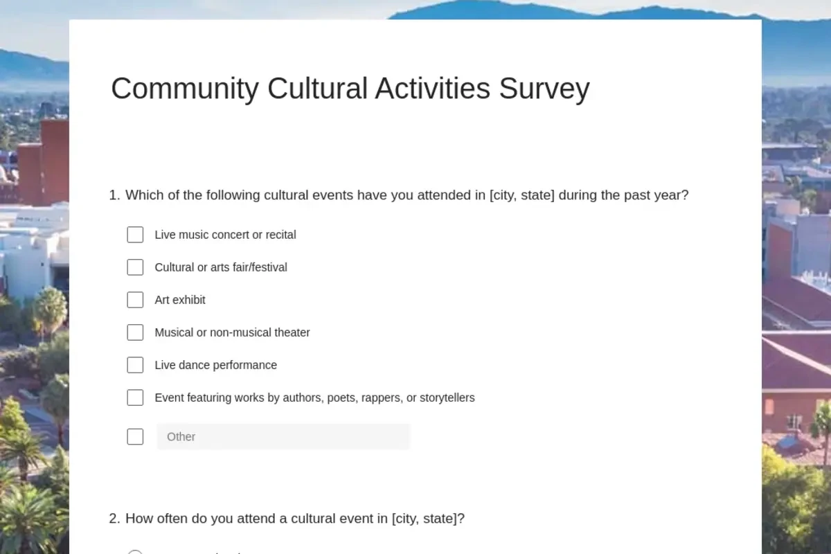 Community cultural activities survey green