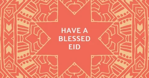 Have a blessed Eid orange whimsical-line