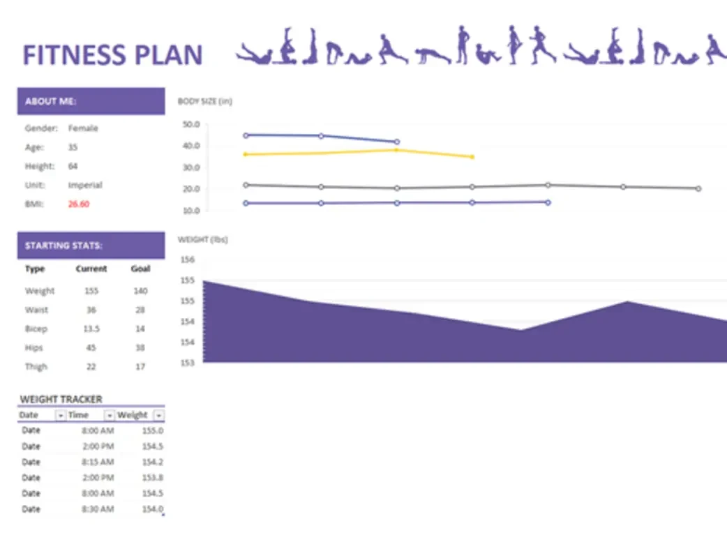 Fitness plan purple modern-simple