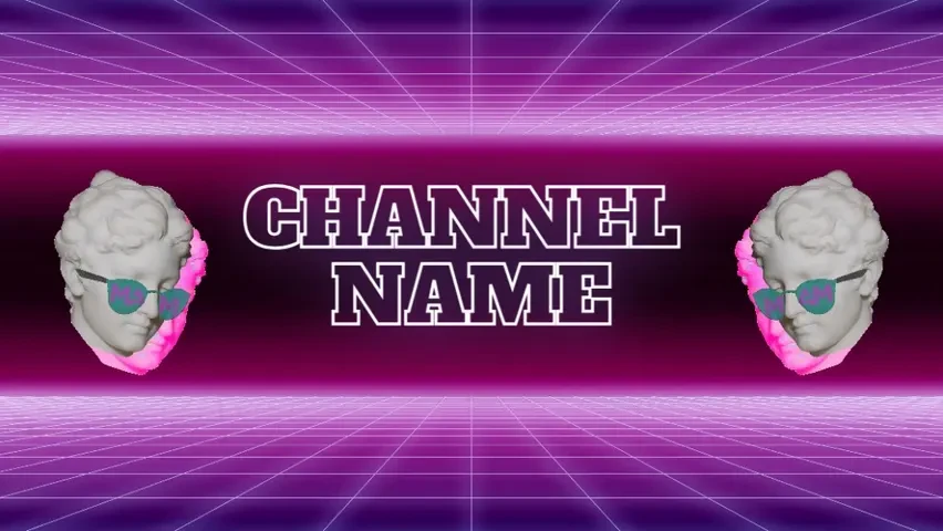 Synthwave YouTube intro card Retro YouTube intro template for your channel