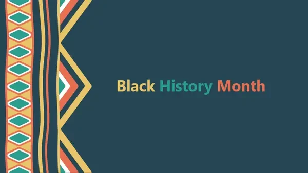 Black History Month presentation blue organic-simple