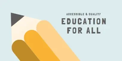 Education for all Blue Whimsical Color Block